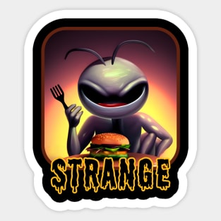 Alien Thinks Earth Food is Strange Sticker